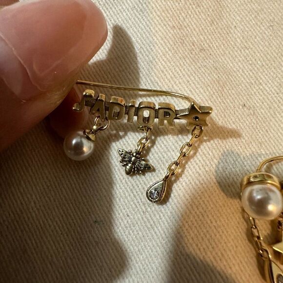 christian dior j'adore crystal faux pearl drop earring - Picture 4 of 6